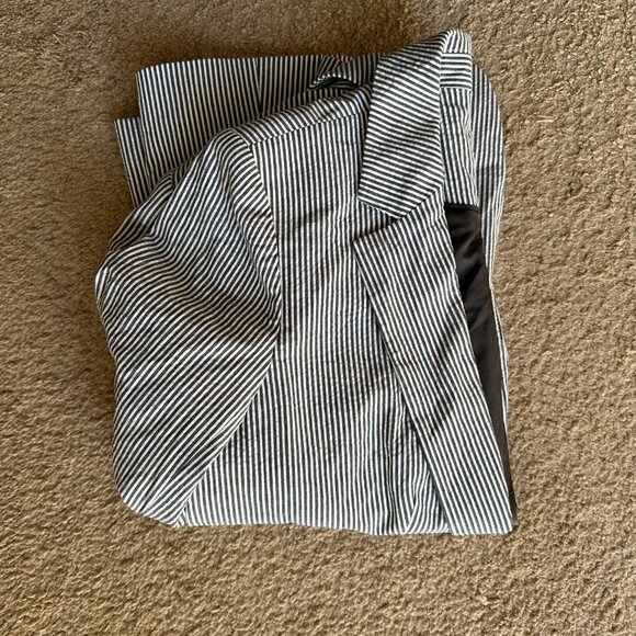 Loft Blazer Womens 4 NWT Seersucker 1 Button Close Striped Notch Cotton Blend - Picture 14 of 14